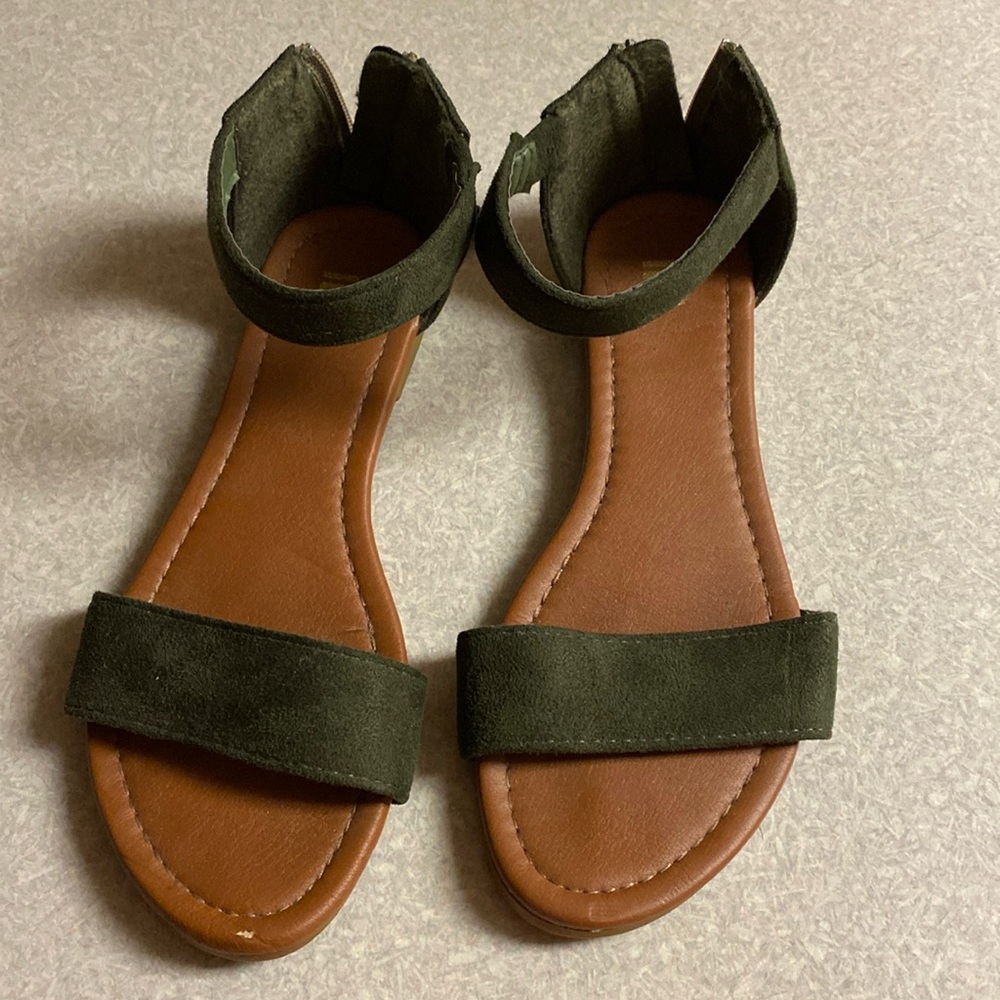 Green Suede Sandals